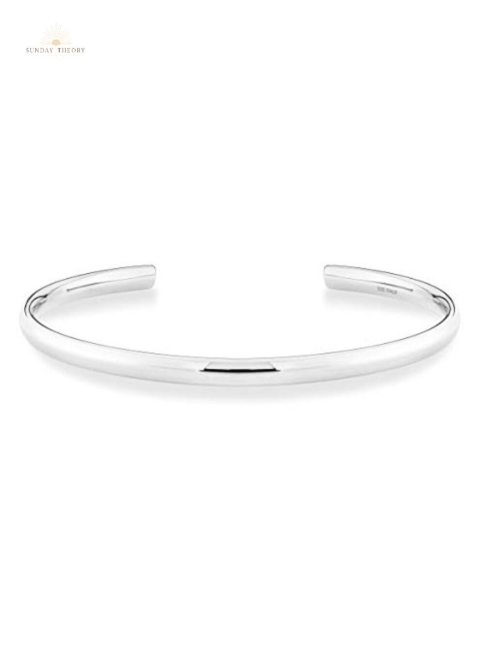 Miabella Sterling Silver Italian 4mm Open Cuff Bangle Bracelet Women's Handmade